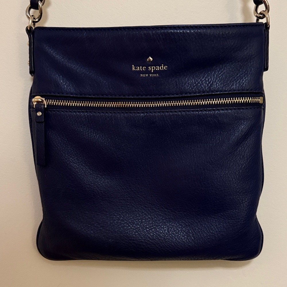 kate spade Navy Leather Crossbody Bag with Gold Hardware